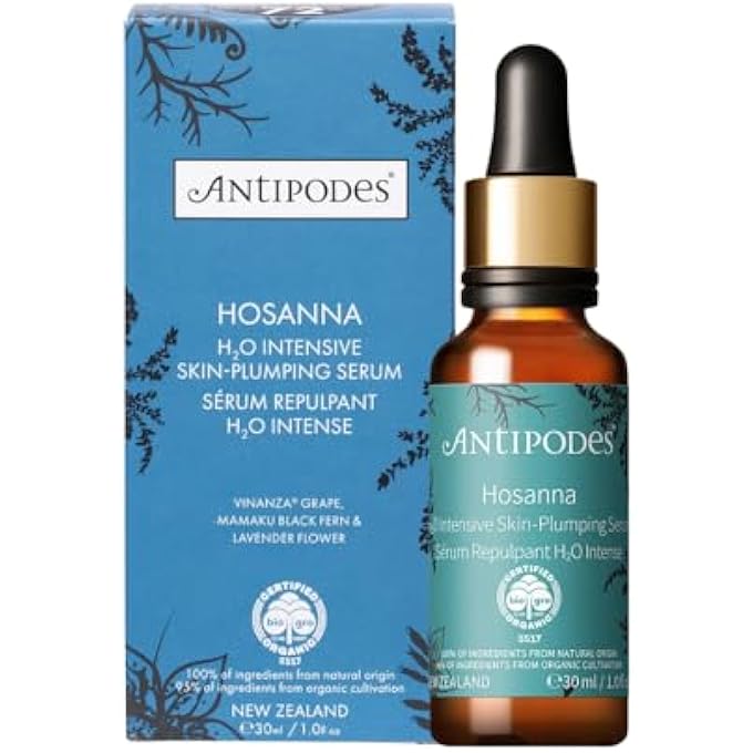 Antipodes HOSANNA H2O INTENSIVE SKIN-PLUMPING FACIAL SERUM  HYDRATING SERUM  COLLAGEN FACE SERUM WITH NEW ZEALAND BIOACTIVES  DRY SKIN & DEHYDRATED SKIN  30ML - Image 4
